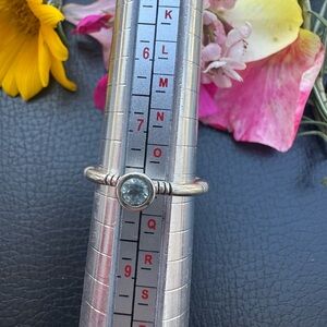 Elegant sterling  Silver Ring with  light Blue Gemstone size 7 1/2